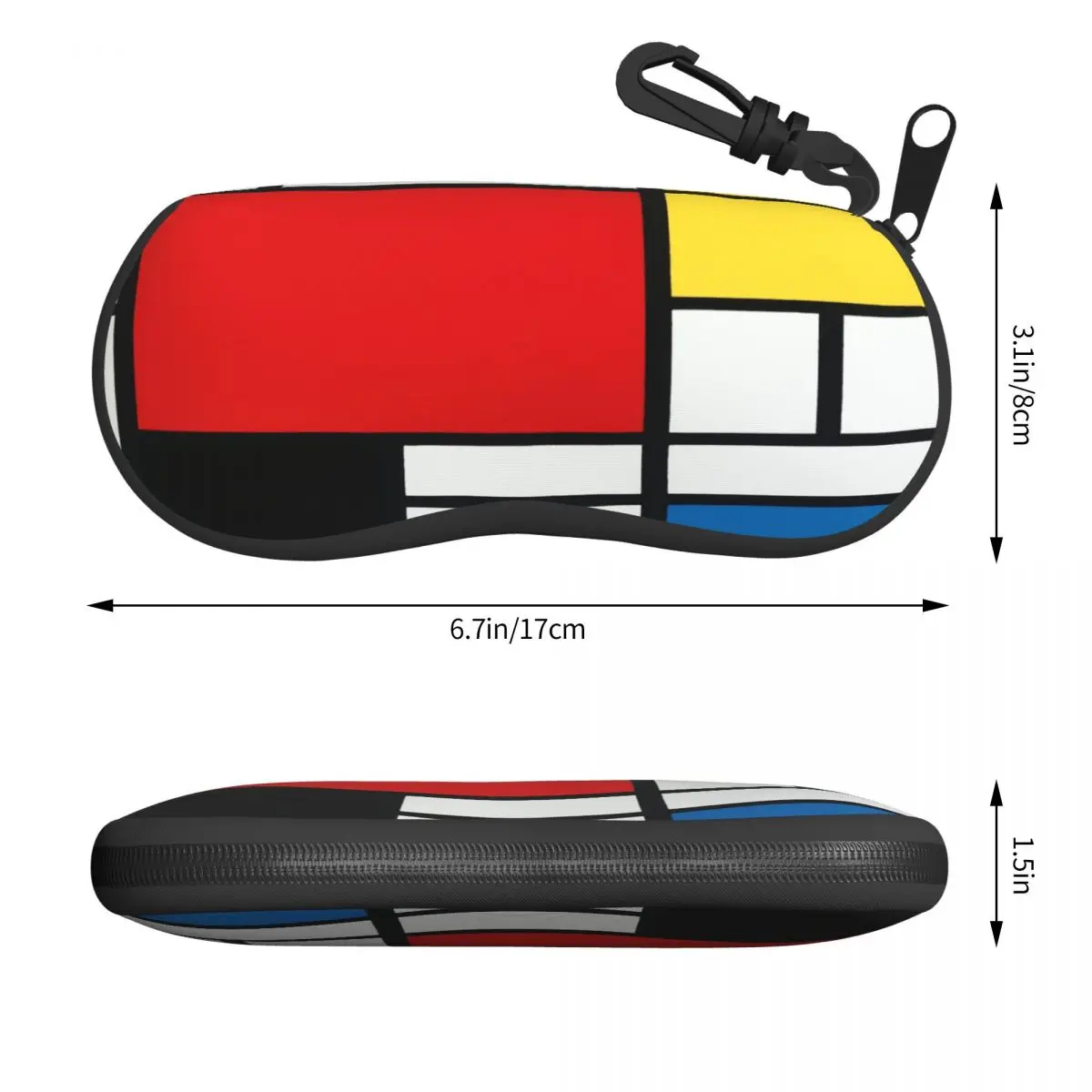 Сумка для очков унисекс, защитный чехол, Портативная коробка для солнцезащитных очков Piet Mondrian, Коробка для очков для чтения Изображение 2