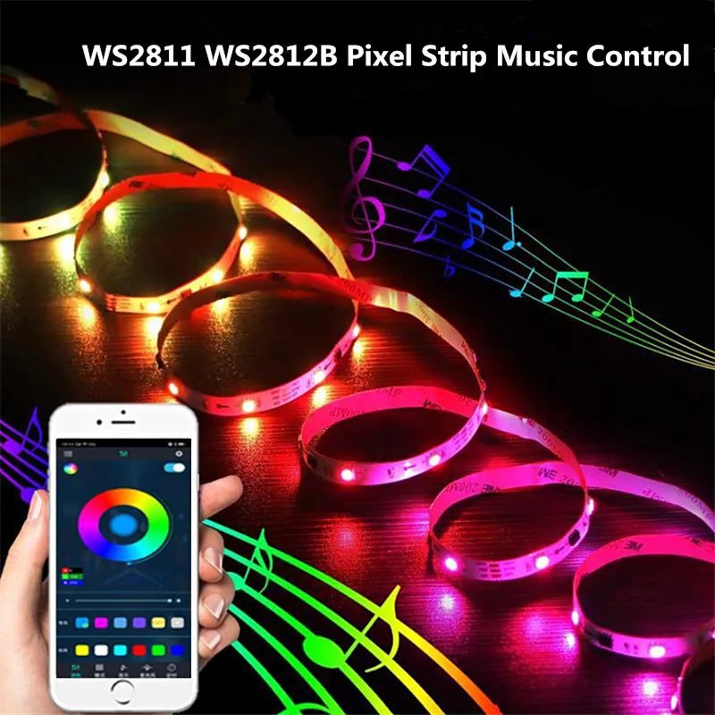 WS2812B WS2811 Bluetooth Контроллер Для Адресуемой Светодиодной Ленты Light 5050 RGB LED Tape 24key IR Remote Music Smart Controller Изображение 3